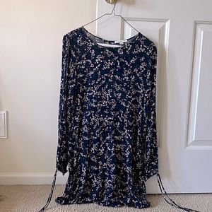 American Eagle long sleeve floral dress, navy, size S